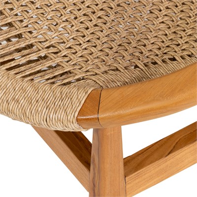 Sentetik Rattan İp Oturumlu Yuvarlak Form Teak Koltuk
