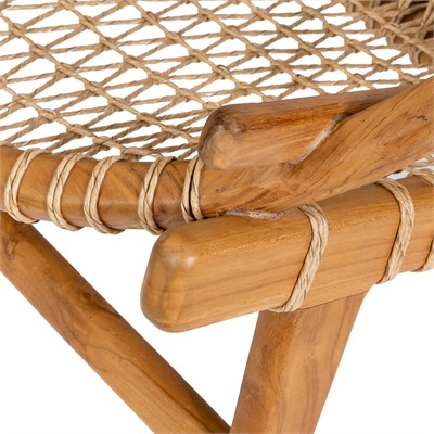 Sentetik Rattan İp Oturumlu Yuvarlak Form Teak Koltuk