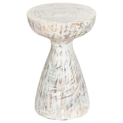Tabure / Yan Sehpa Teak Beyaz Patine 30 cm x 30 cm x 45 cm