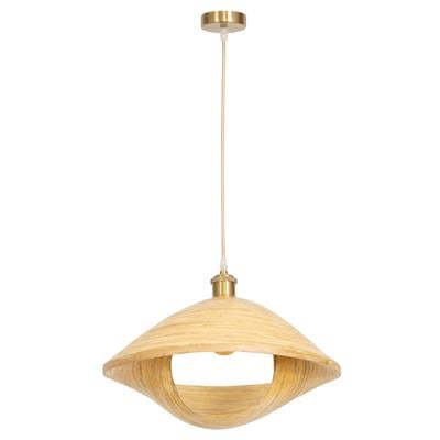 Doğal Bambu Ecliptic Form Sarkıt Aydınlatma 40cm