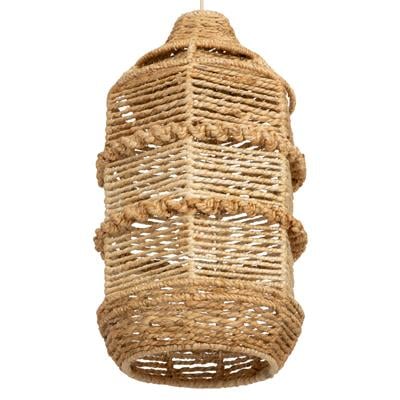 Jüt Halat El Yapımı Sarkıt Aydınlatma Fildişi / Naturel