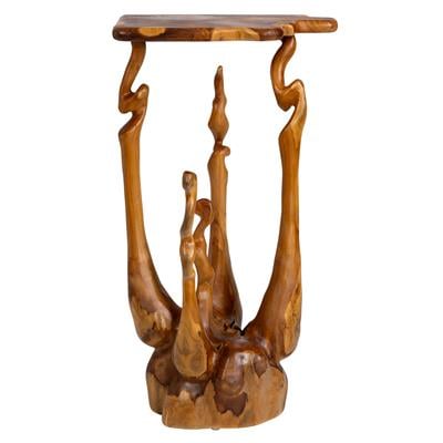 Teak Kök Yan Sehpa  32 cm x 50 cm x 90 cm