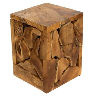 Yan Sehpa Teak Rustic 30 cm x 30 cm x 40 cm