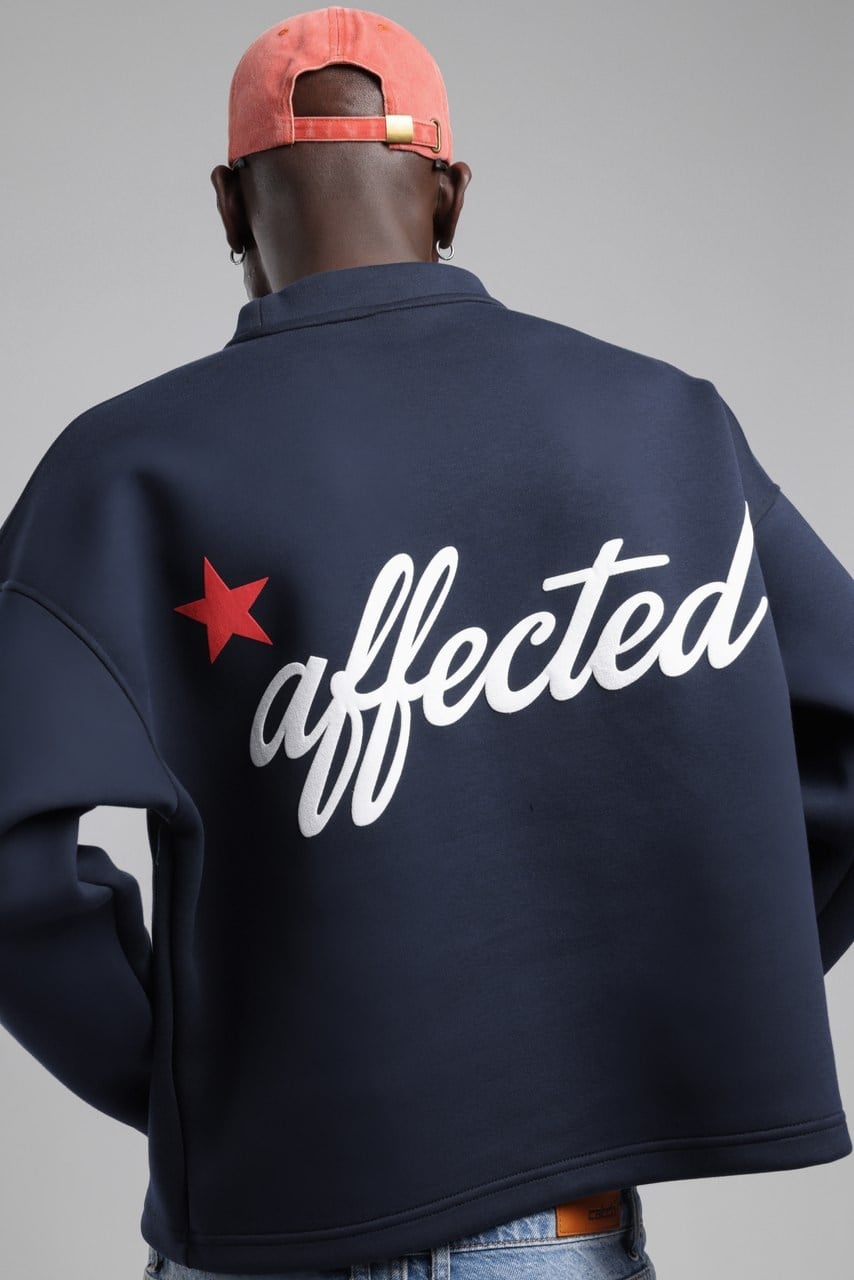 Affected Kabartma Baskılı Lacivert