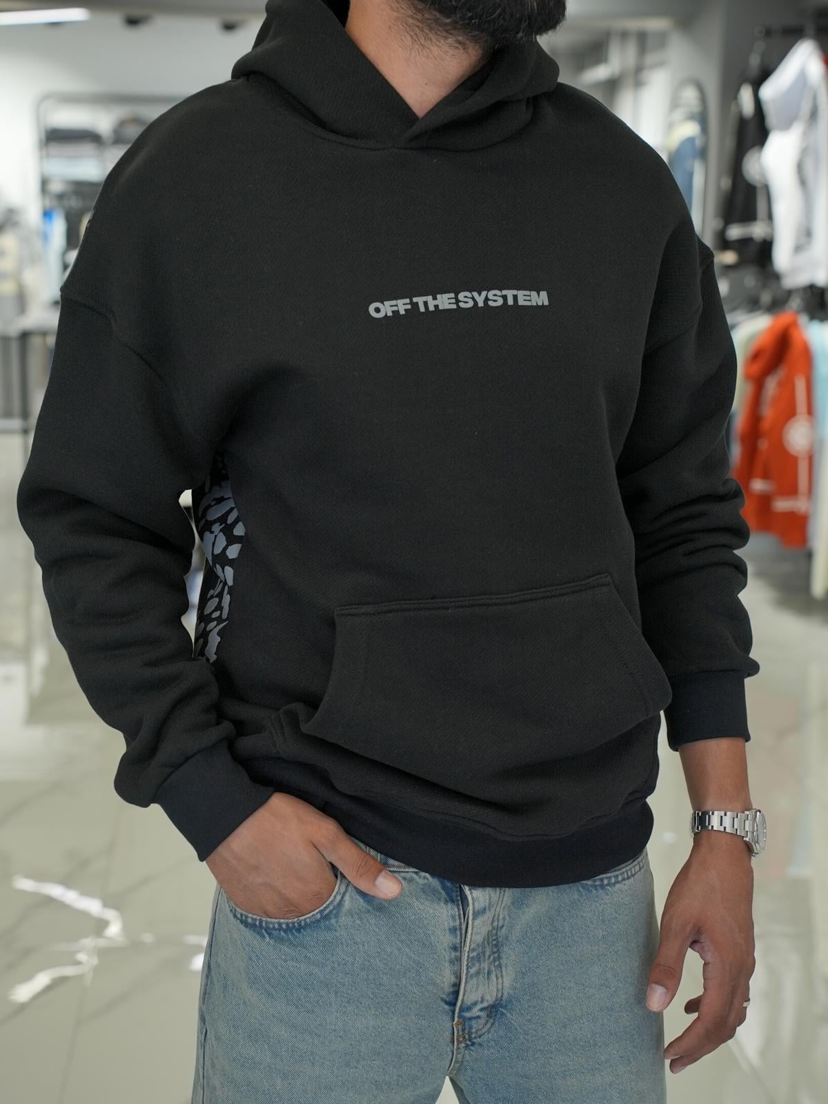 Aslan Baskılı Sweatshirt Siyah