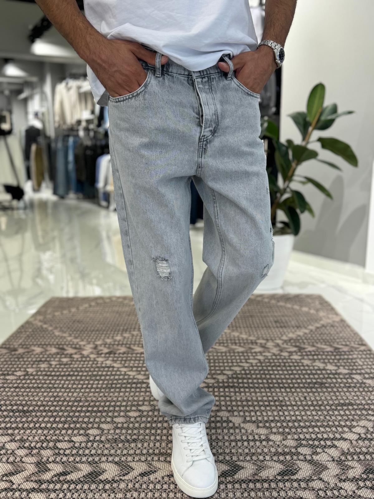 Baggy Jean Pantolon Buz Mavi