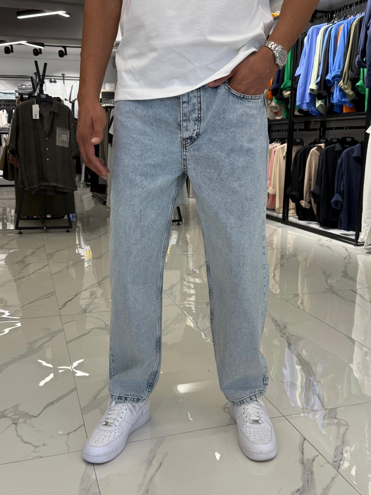 Baggy Kalıp Pantolon Buz Mavi