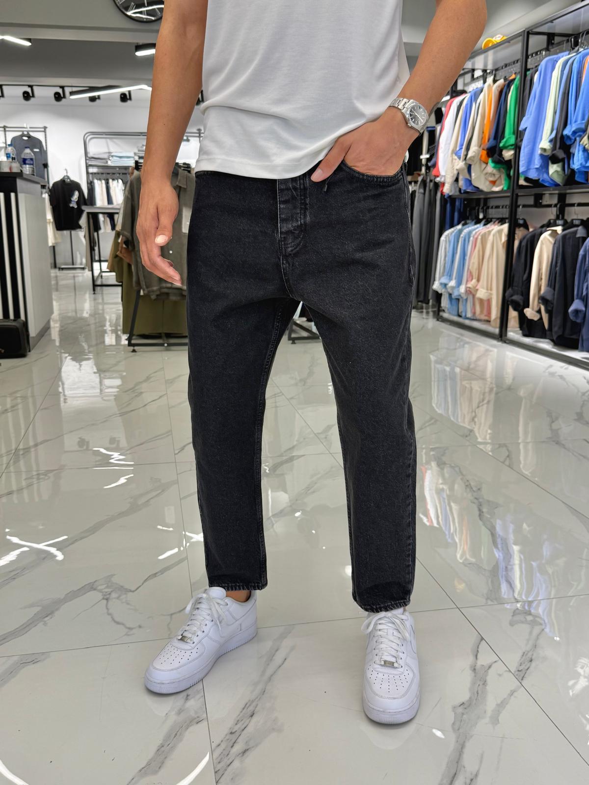 Boyfriend Kalıp Pantolon Siyah