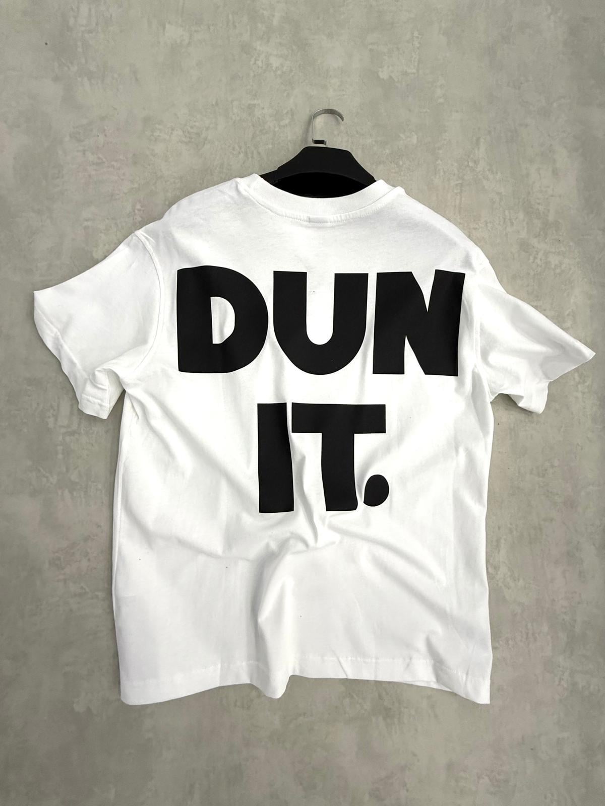 DUN IT. Baskılı Oversize Kalıp T-Shirt Beyaz