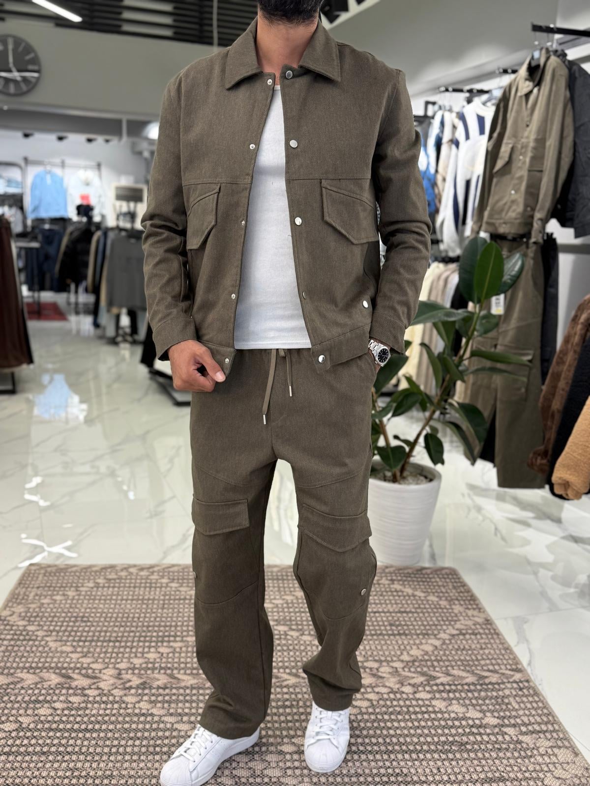 Gabardin Diegonel Kumaş Takım Kahve