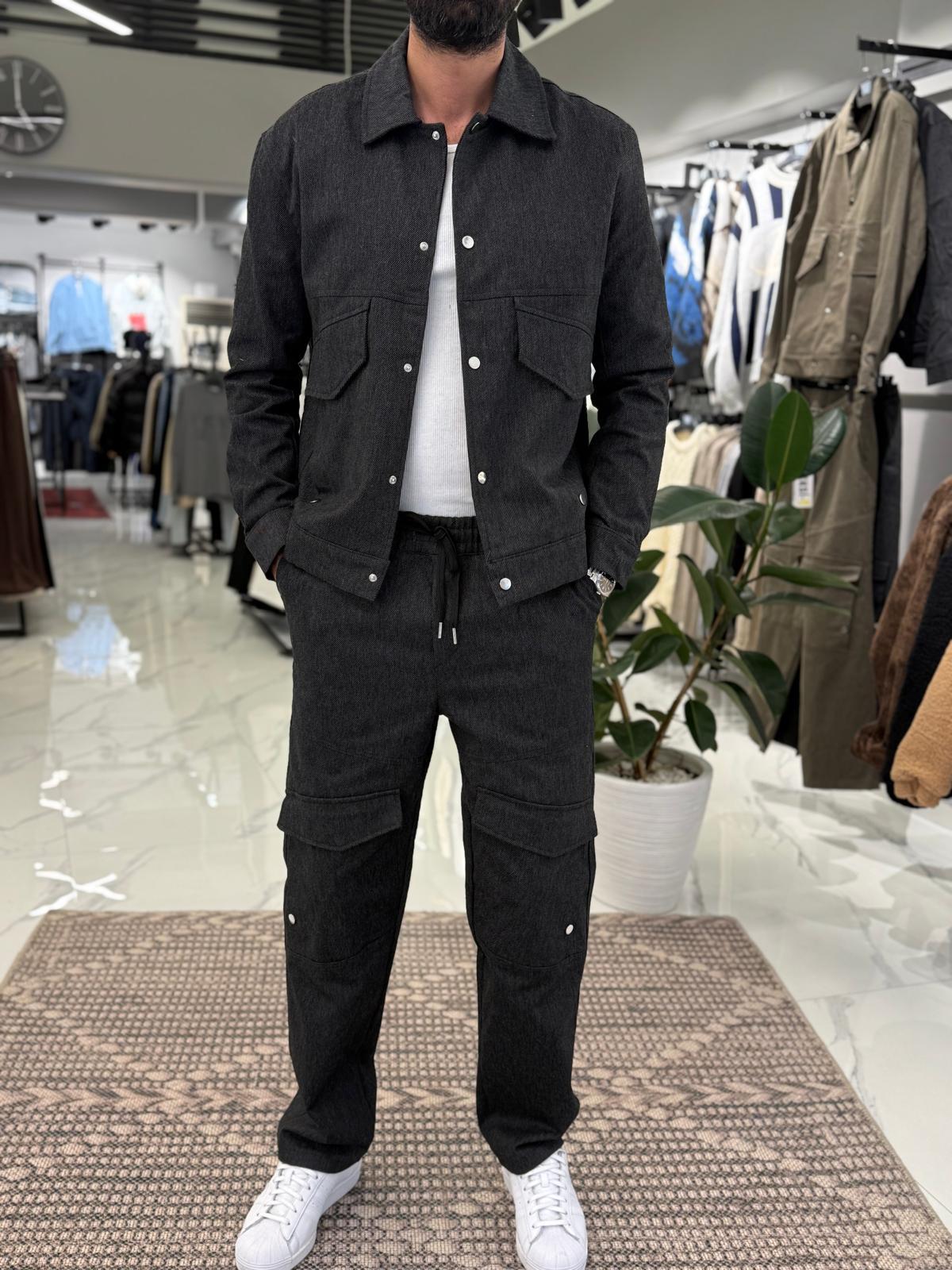 Gabardin Diegonel Kumaş Takım Siyah