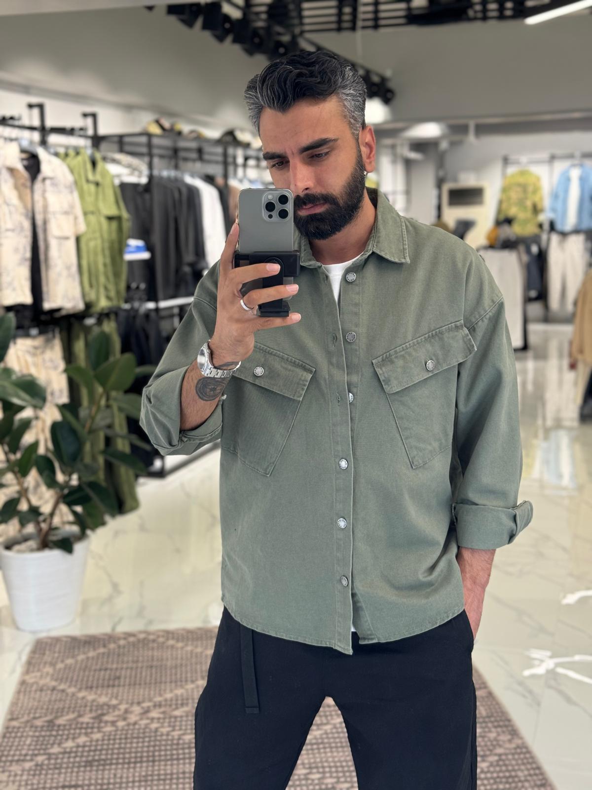 Gabardin Kumaş Ceket Yeşil