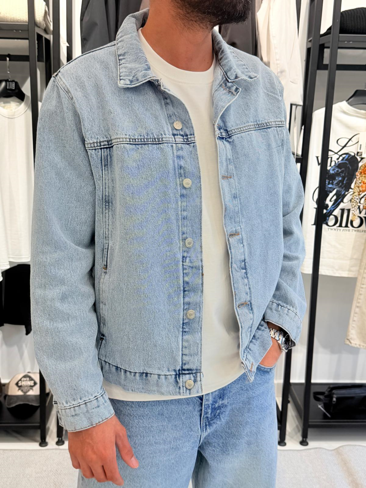Oversize Kalıp Kot Ceket Mavi