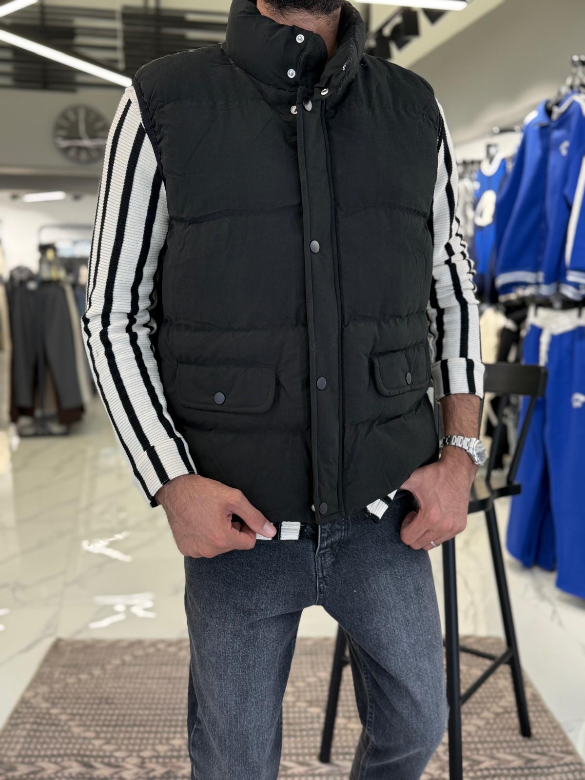 Pamuklu Şişme Yelek Siyah