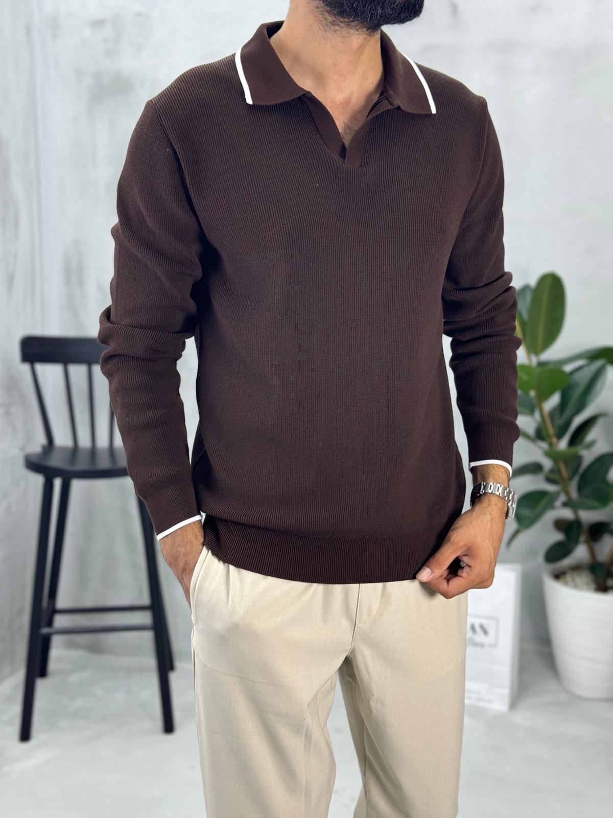Polo Yaka Triko Kahve