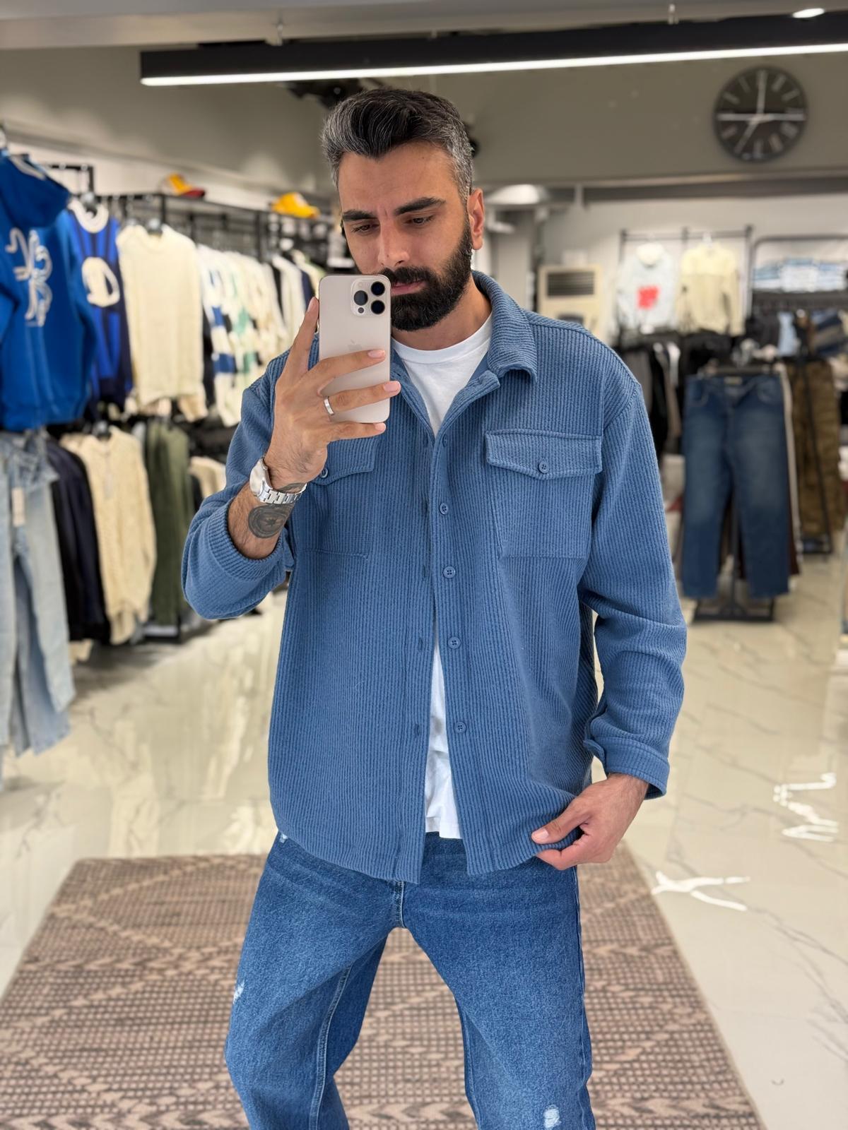 Sırt Desenli Oversize Gömlek