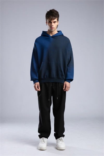 Oilwashed Kapüşonlu Sweatshirt Lacivert