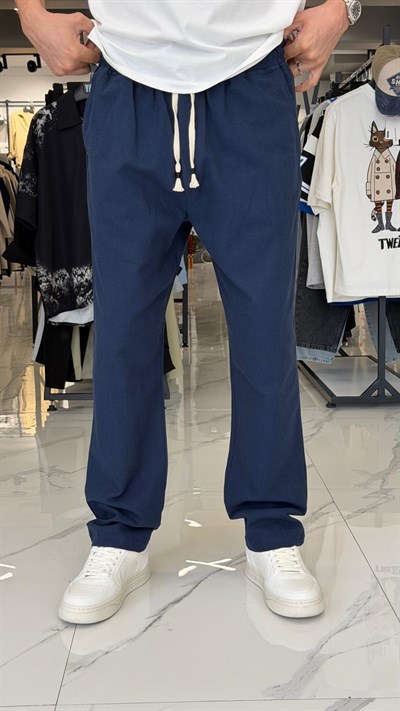 Premium Keten Pantolon Lacivert