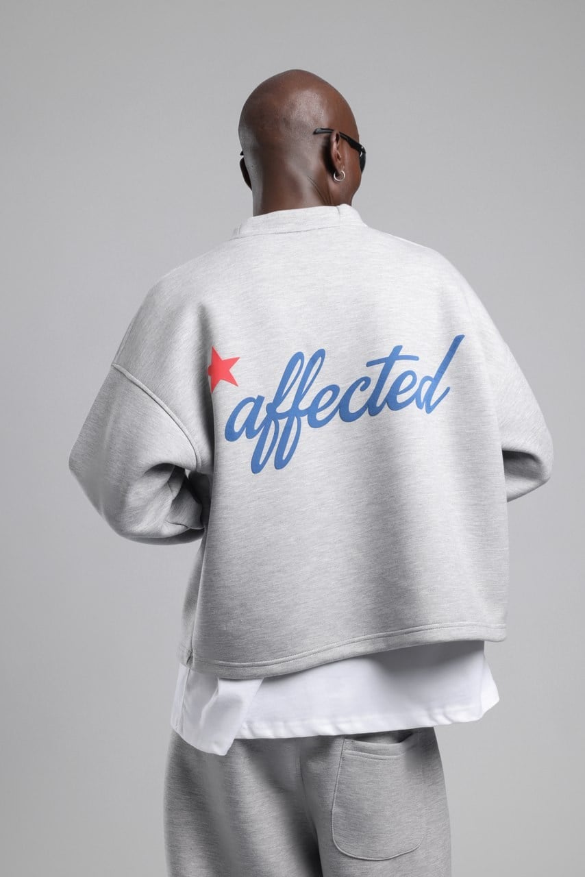 Affected Kabartma Baskılı Sweat Gri