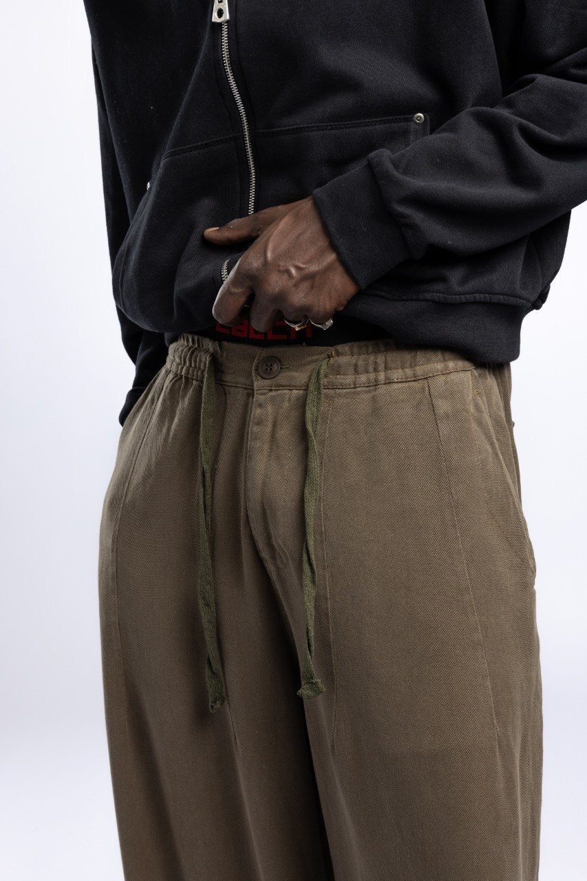 Baggy Kalıp Gabardin Pantolon Açık kahve