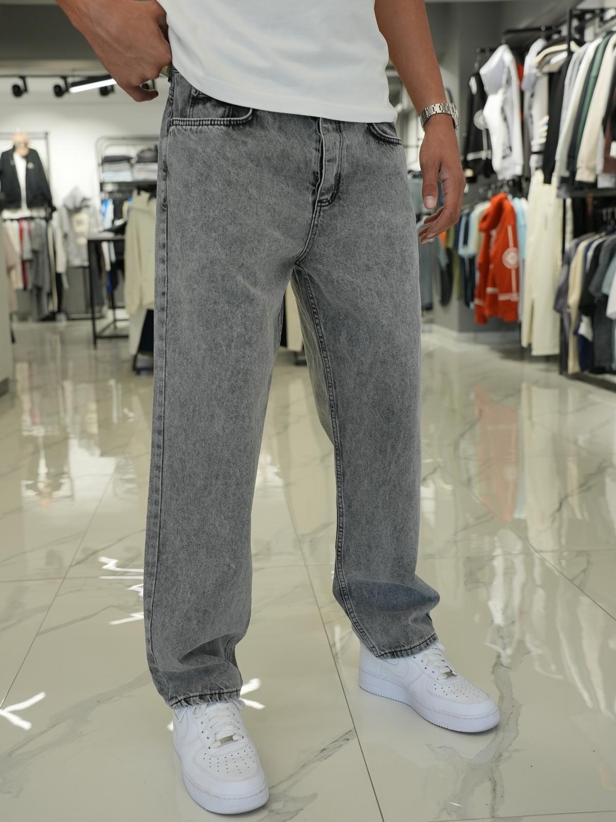 Baggy Kalıp Pantolon Açık Gri