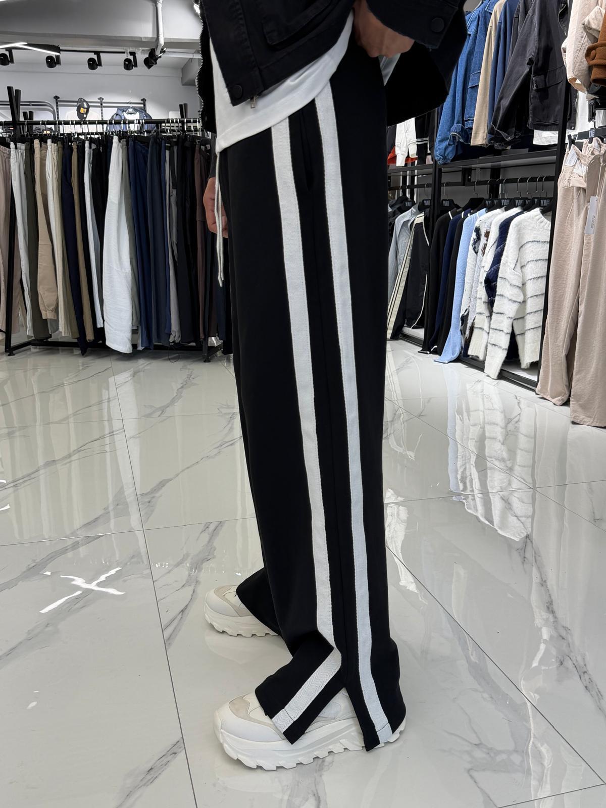 Baggy Şerit Detay Eşofman Siyah