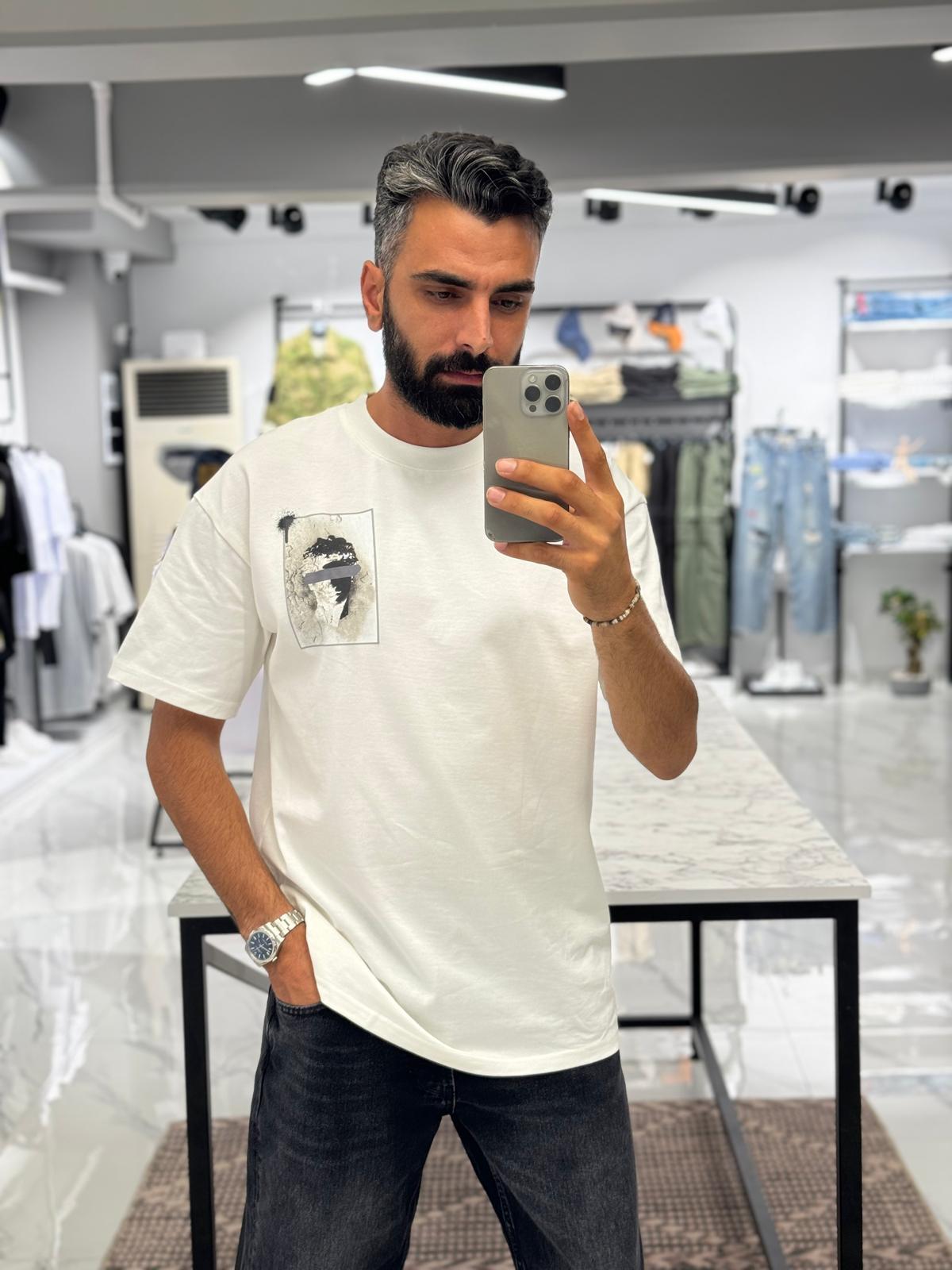 Desenli Oversize Tişört