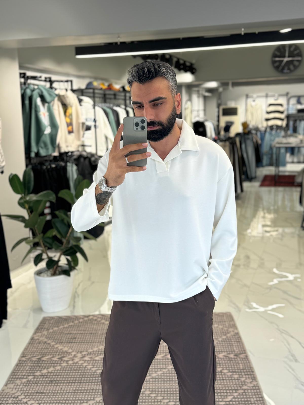Elit Modal Polo Yaka Beyaz