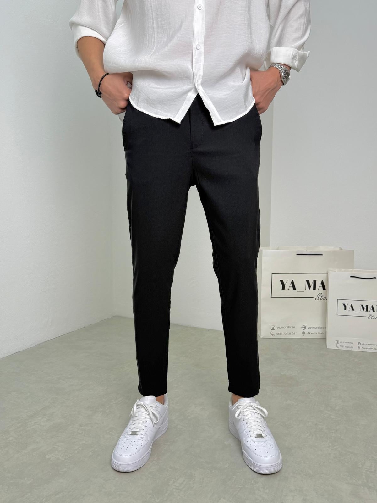 Gabardin Likralı Kumaş Pantolon Siyah