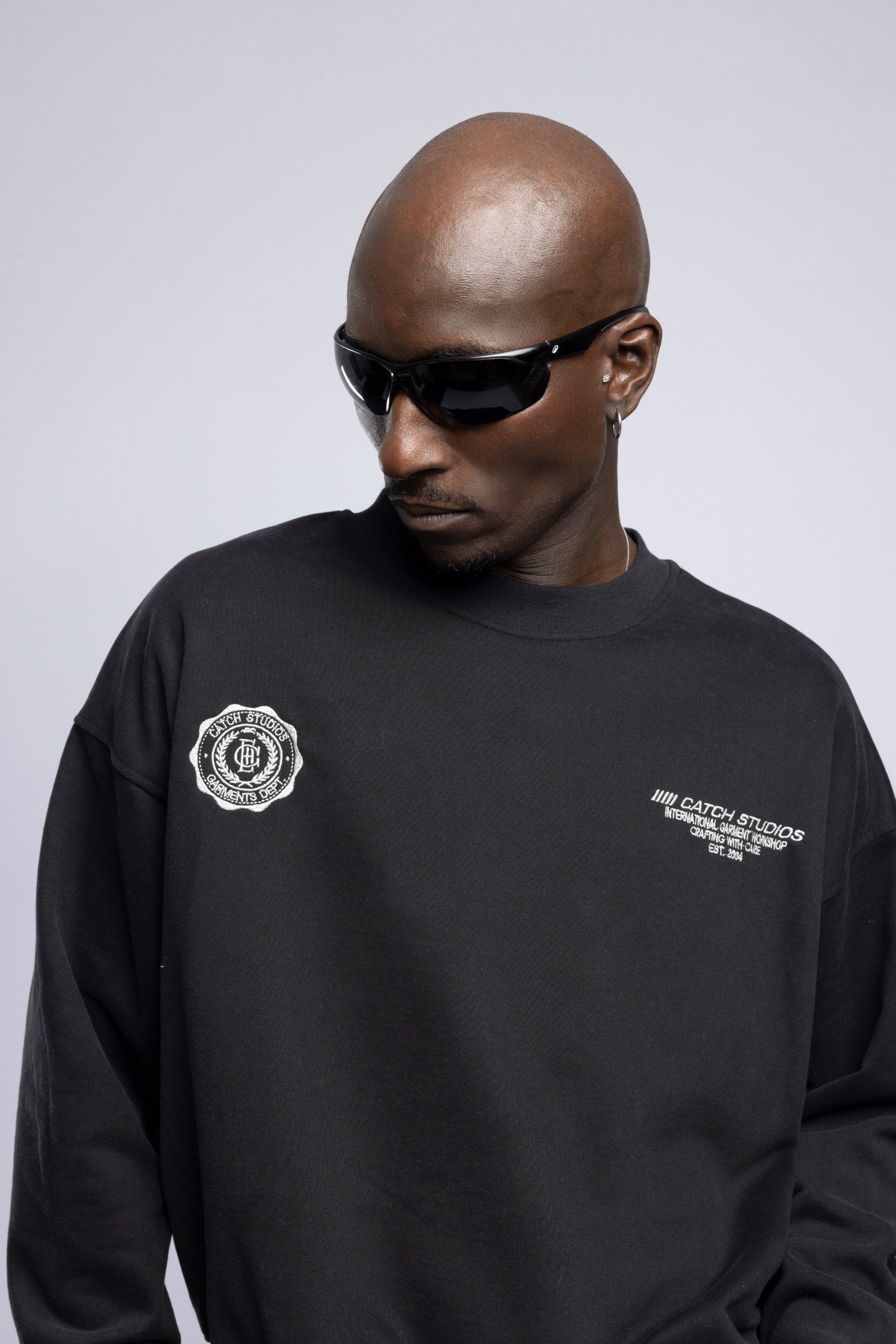 Heritage Logo Baskılı Oversize Sweatshirt Siyah