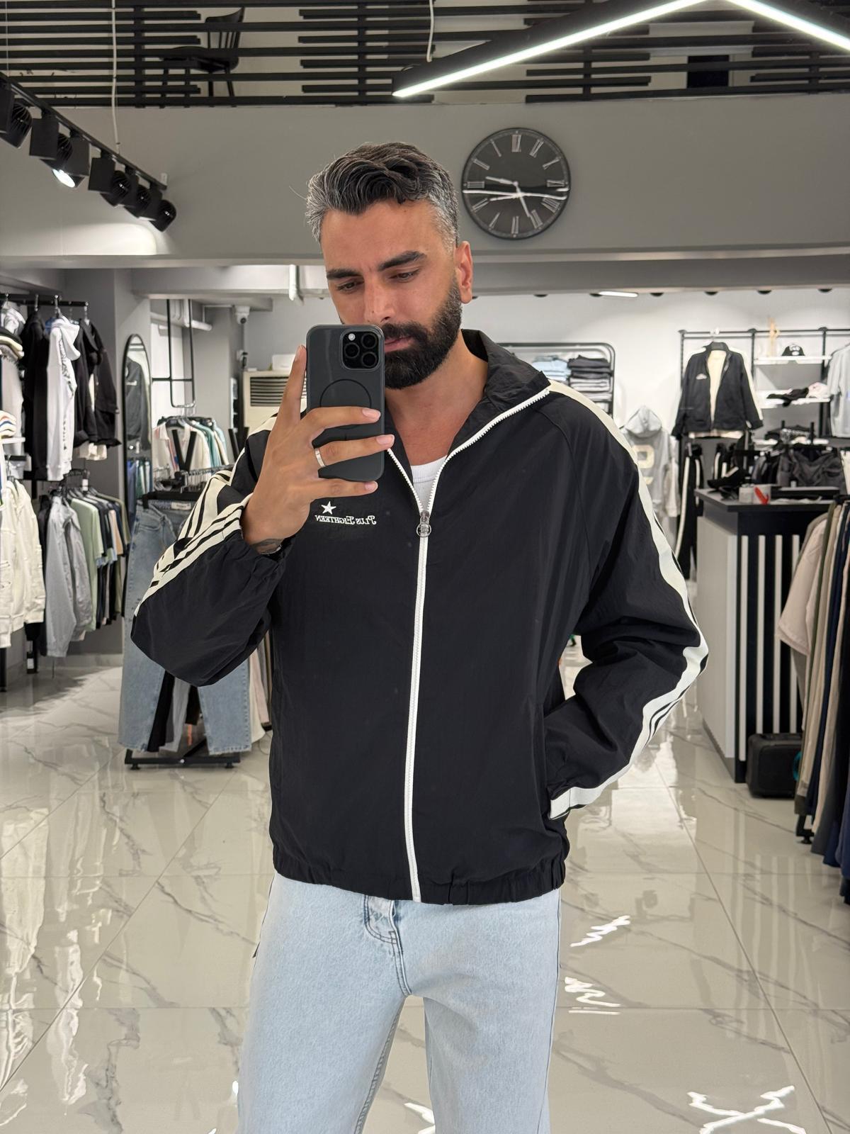 Premium Paraşüt Kumaş Ceket Siyah