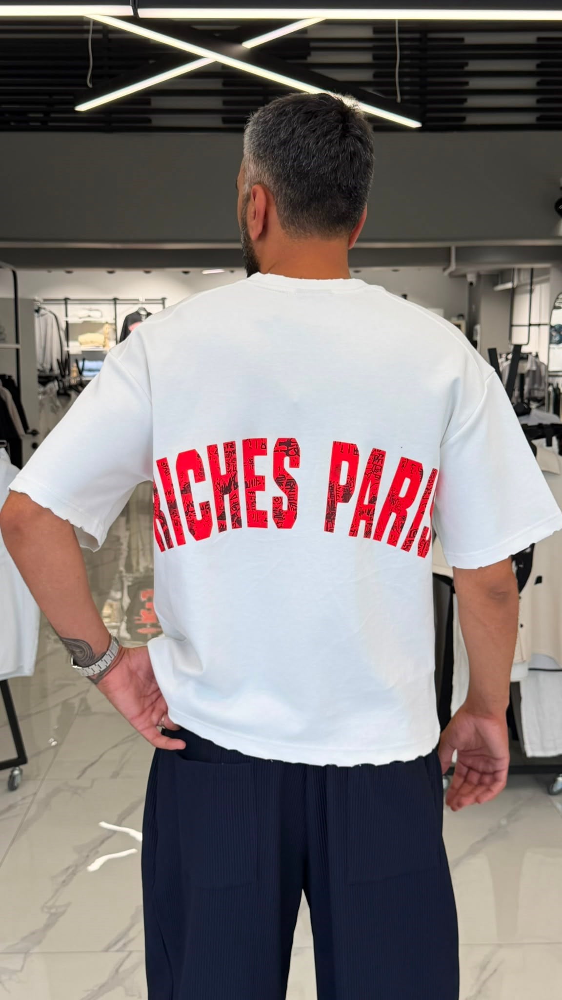 Riches Paris Oversize Tişört Beyaz
