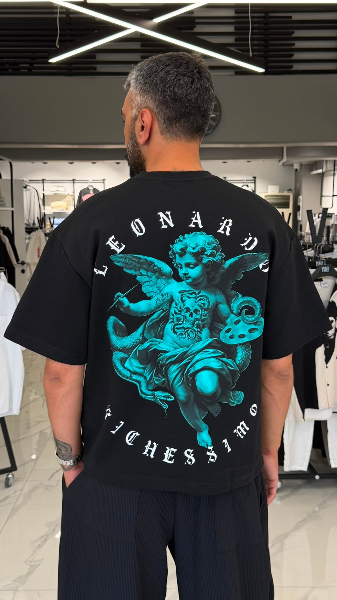 Richessimo Angel Oversize Tişört Siyah