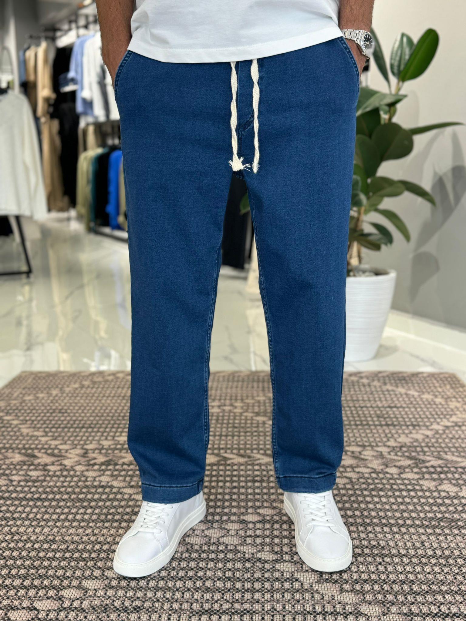 Yeni Sezon Bel Lastik Mavi Jean