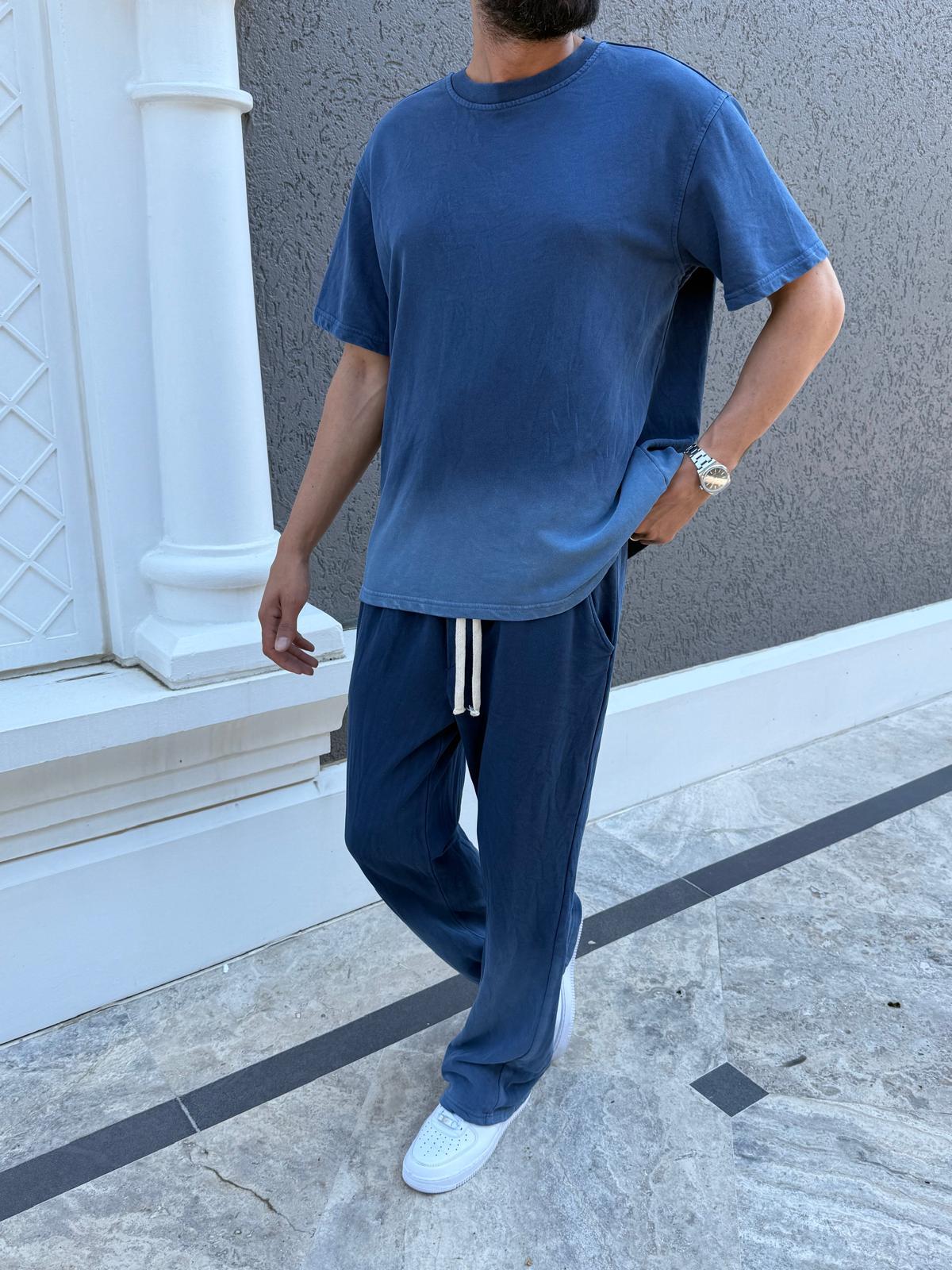 Yıkamalı Oversize Kalıp Takım Lacivert