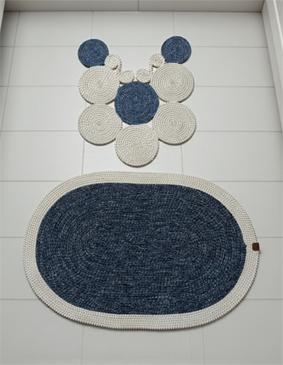 2'li Modern Hasır Görünümlü Banyo Paspası - Modern Dokunuş