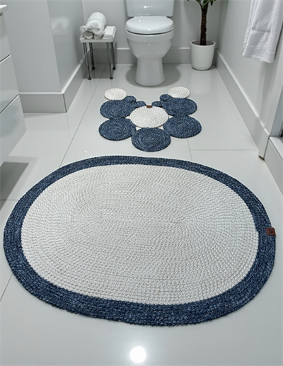 2'li Modern Hasır Görünümlü Banyo Paspası - Modern Dokunuş