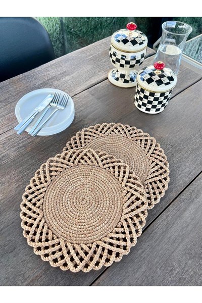 Leke Tutmaz Modern Sofra Seti 2’li Amerikan Servis | Şık Masa Dekoru & Dayanıklı Kullanım 33 Cm