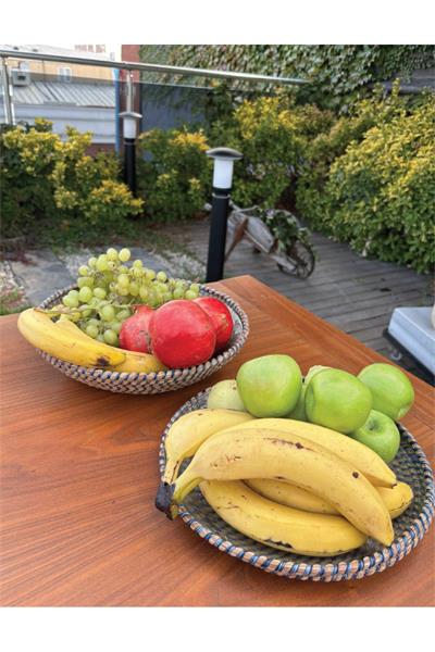 Rustik Tarz Doğal İp Örgü 2’li Sunum Seti – Hasır Dokulu El Yapımı Leke Tutmaz Sofra Ürünü