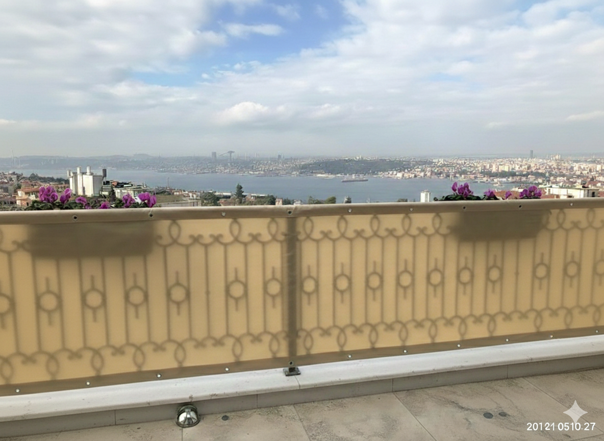 Balkon Demiri Filesi - 95lik 140 gram/m2 - Krem - Şeritli ve Kuşgözü Halkalı