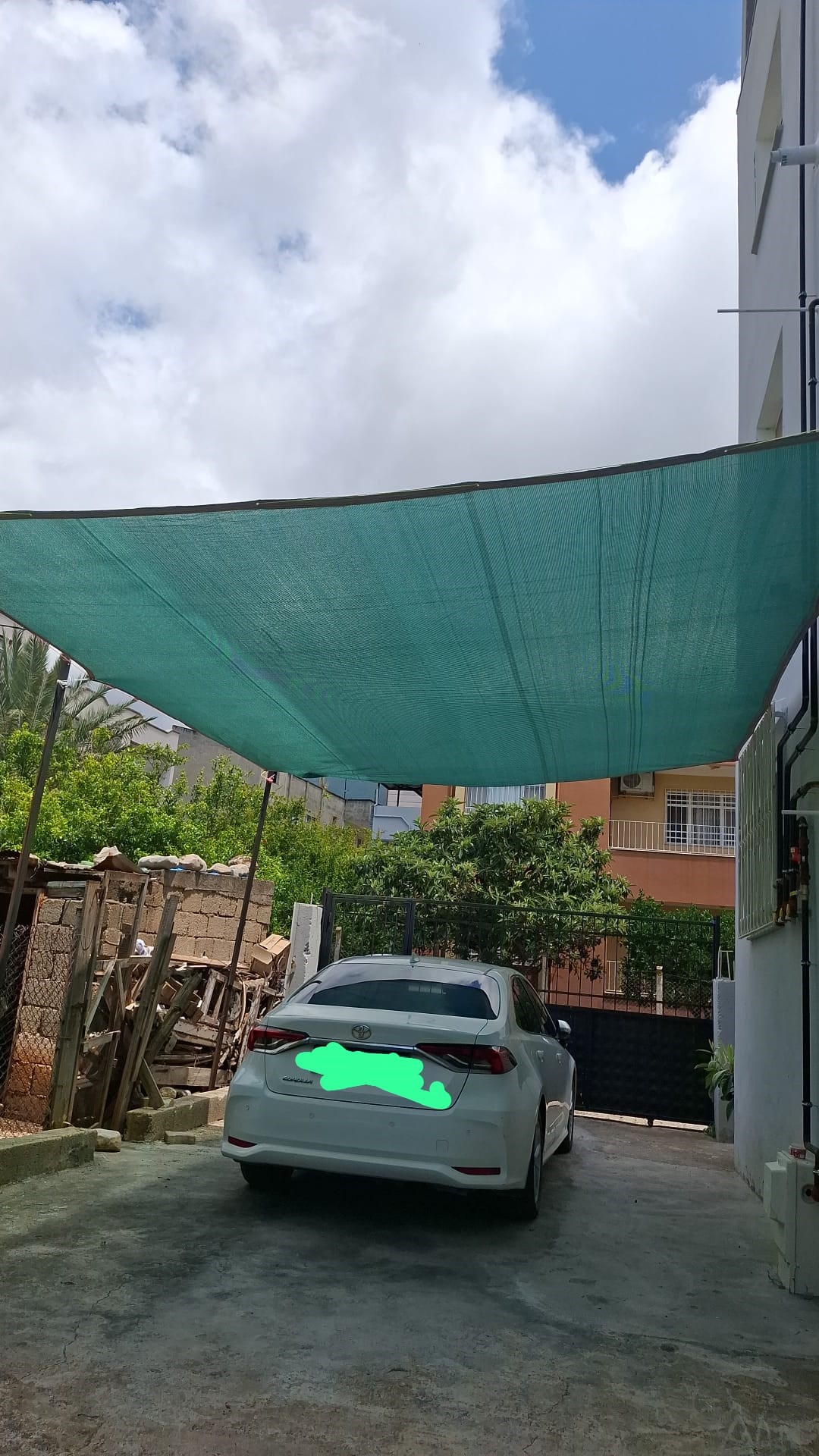 Otopark ve Araba Gölgeliği - 95lik 140 gram /m2 - Şeritli ve Kuşgözü Halkalı - Yeşil