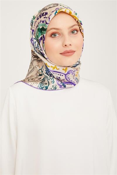 Armine Nostalji Serisi %100 Sura İpek Eşarp 9037D 50