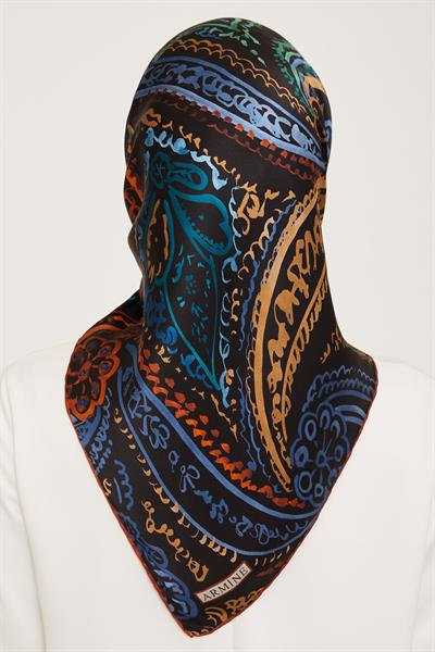 Armine Nostalji Serisi %100 Twill İpek Eşarp 9037D 53