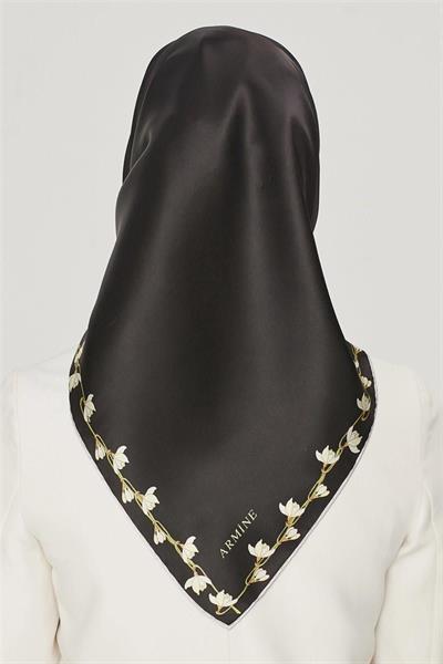 Armine Nostalji Serisi %100 Twill İpek Eşarp 8553D 09