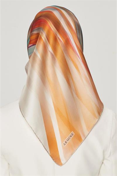 Armine Nostalji Serisi %100 Twill İpek Eşarp 8508D 31