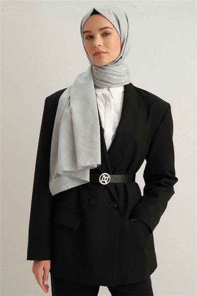 Armine Trend Monogram Şal 1 23018 Gri