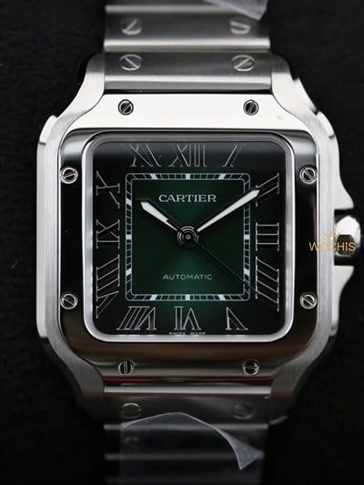 Santos De Cartier Green Dial Medium Model 