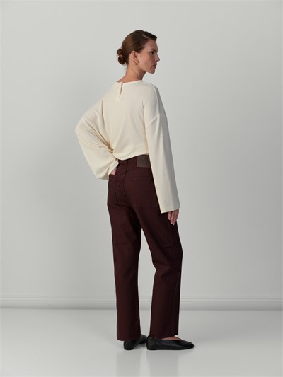 CROP JEAN PANTOLON KAHVE