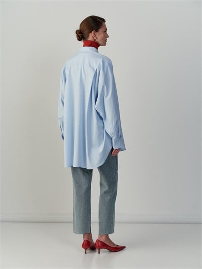 CROP JEAN PANTOLON MAVİ
