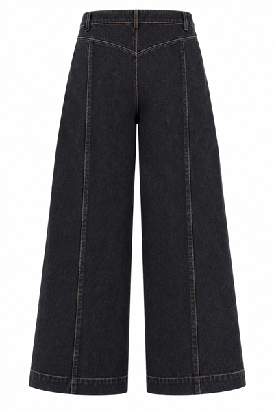 DİKİŞLİ DENİM PANTOLON KAHVE